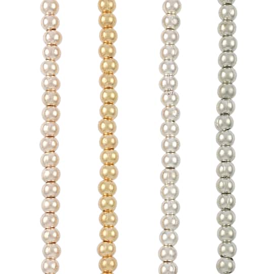 Multicolor Metal Round Beads, 4mm by Bead Landing&#x2122;